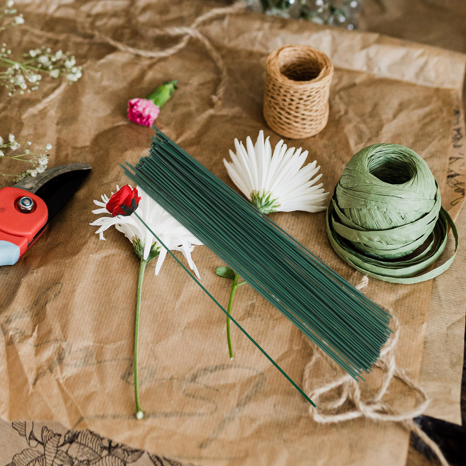 1Set Florist Tape Green and Fl - Wire Stem Florist review and price