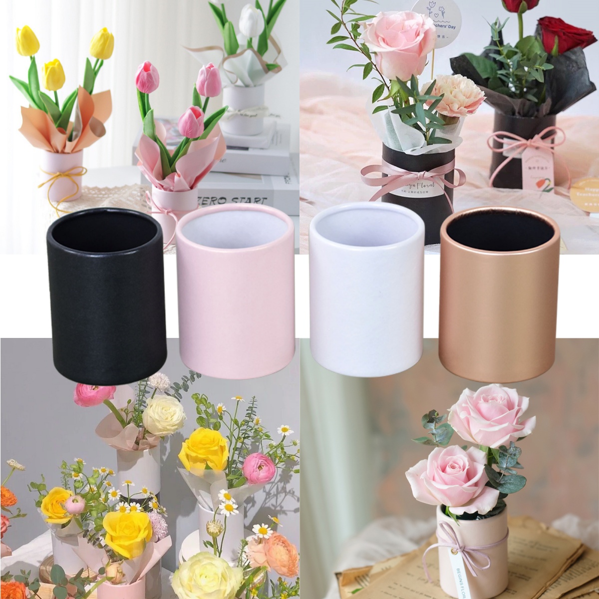4pcs Mini Round Flower Box Gif - Florist Supply Buckets review and price